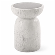 Bowery Hill Round Accent Table with Faux Concrete in Natural Gray