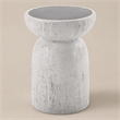 Bowery Hill Round Accent Table with Faux Concrete in Natural Gray