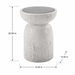 Bowery Hill Round Accent Table with Faux Concrete in Natural Gray