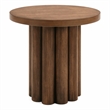 Bowery Hill Round End Table with Veneer Finish in Brown