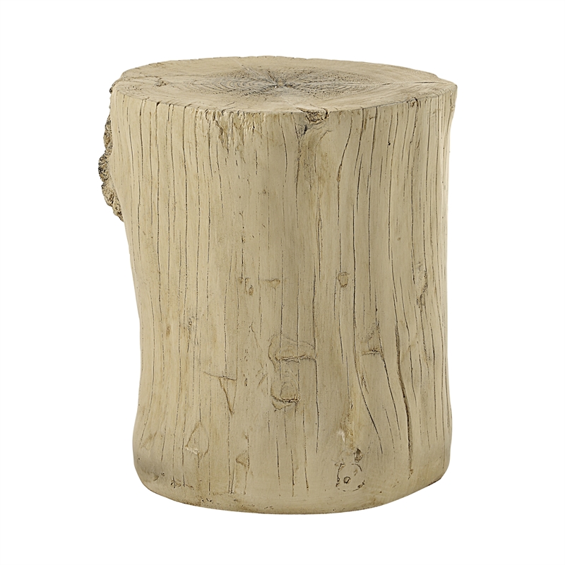 Bowery Hill Cement Concrete Round Accent Table in Natural Brown Finish