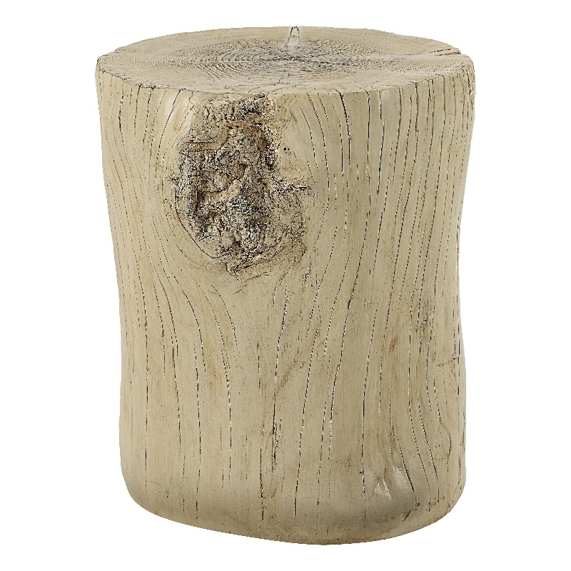 Bowery Hill Cement Concrete Round Accent Table in Natural Brown Finish
