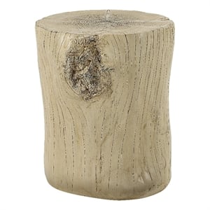 Bowery Hill Cement Concrete Round Accent Table in Natural Brown Finish