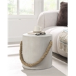 Bowery Hill Cement Concrete Round Accent Table in Natural Gray Finish