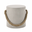 Bowery Hill Cement Concrete Round Accent Table in Natural Gray Finish
