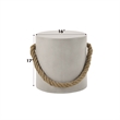 Bowery Hill Cement Concrete Round Accent Table in Natural Gray Finish