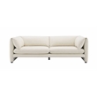 Bowery Hill Contemporary Wood and Fabric Sofa in Beige