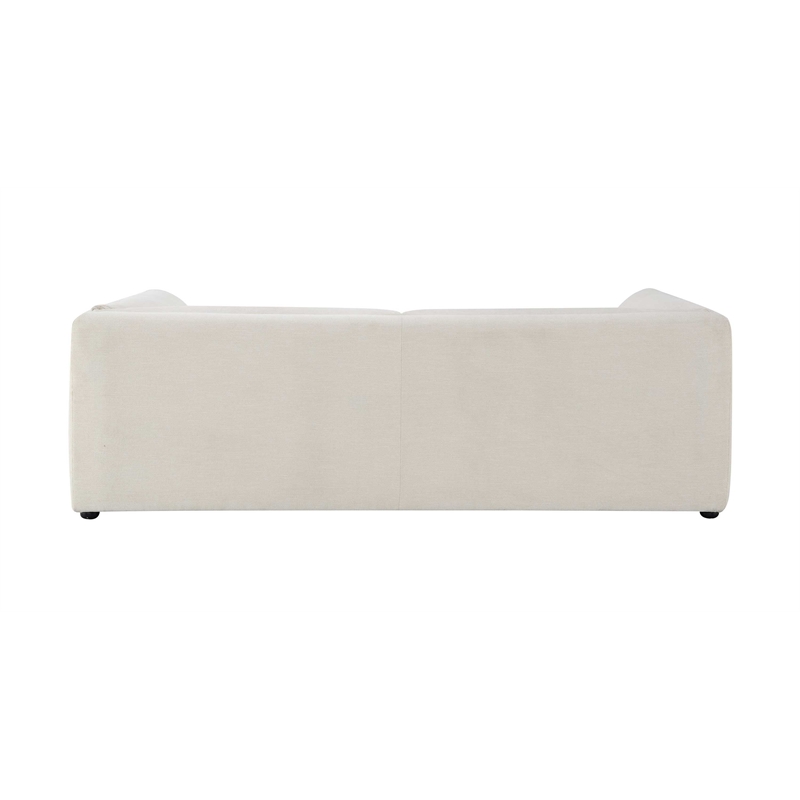 Bowery Hill Contemporary Wood and Fabric Sofa in Beige
