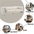 Bowery Hill Contemporary Wood and Fabric Sofa in Beige