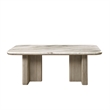 Bowery Hill Rubber Wood Dining Table with Marble Top in Gray Oak