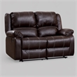 Bowery Hill Faux Leather Motion Reclining Loveseat in Brown