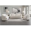 Bowery Hill Wood & Linen Upholstered Sofa with Pillows in Beige