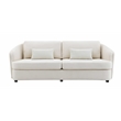 Bowery Hill Wood & Linen Upholstered Sofa with Pillows in Beige