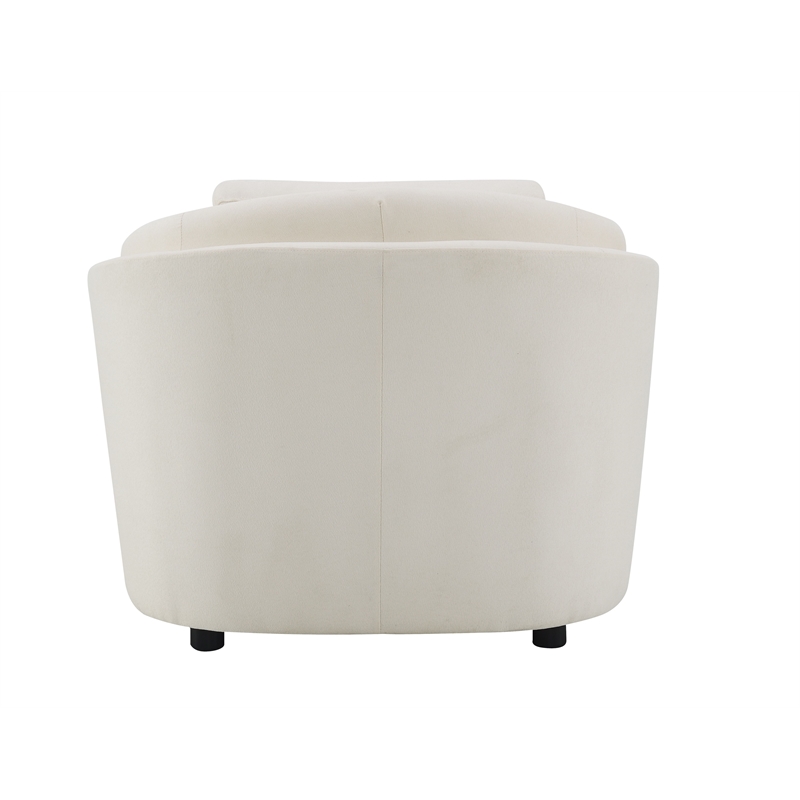 Bowery Hill Linen Upholstered Chair with Pillow in Beige with Pine Frame