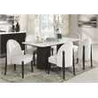 Bowery Hill MDF Artificial Marble Dining Table in White and Espresso