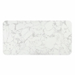 Bowery Hill MDF Artificial Marble Dining Table in White and Espresso