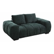 Bowery Hill Contemporary Linen Fabric Upholstered Loveseat in Green