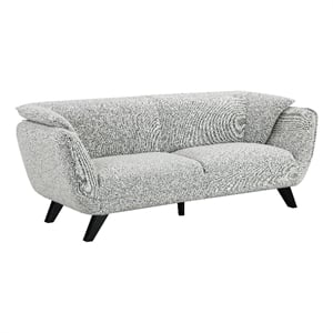 Bowery Hill Wooden Boucle Upholstered Sofa in Light Gray Fabric