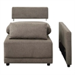 Bowery Hill Right Facing Armrest Chair Upholstered in Gray Linen