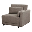 Bowery Hill Right Facing Armrest Chair Upholstered in Gray Linen