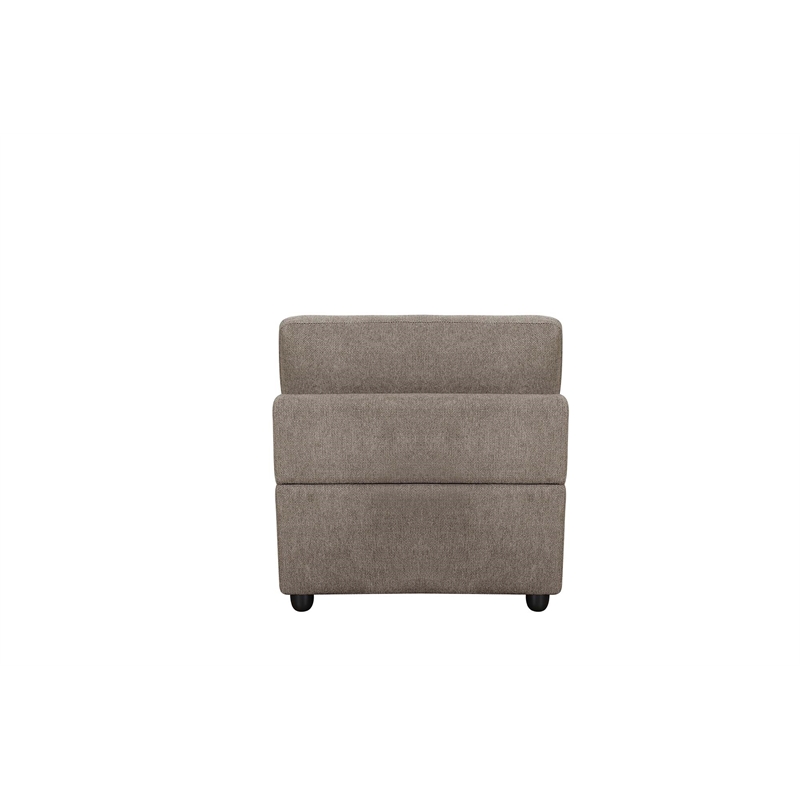 Bowery Hill Armless Chair Upholstered in Durable Gray Linen Fabric