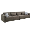 Bowery Hill Armless Chair Upholstered in Durable Gray Linen Fabric