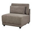 Bowery Hill Armless Chair Upholstered in Durable Gray Linen Fabric