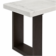 Bowery Hill Marble and Wood Rectangular Sofa Table in White and Brown