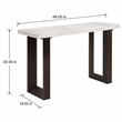 Bowery Hill Marble and Wood Rectangular Sofa Table in White and Brown