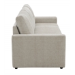 Bowery Hill Linen Upholstered Sleeper Sofa in Beige Fabric