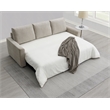 Bowery Hill Linen Upholstered Sleeper Sofa in Beige Fabric
