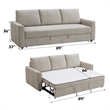 Bowery Hill Linen Upholstered Sleeper Sofa in Beige Fabric