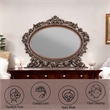 Bowery Hill Oval Mirror with Scrolled Frame in Rich Cherry Finish