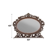 Bowery Hill Oval Mirror with Scrolled Frame in Rich Cherry Finish
