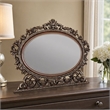 Bowery Hill Oval Mirror with Scrolled Frame in Rich Cherry Finish