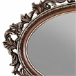 Bowery Hill Oval Mirror with Scrolled Frame in Rich Cherry Finish