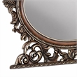 Bowery Hill Oval Mirror with Scrolled Frame in Rich Cherry Finish