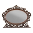 Bowery Hill Oval Mirror with Scrolled Frame in Rich Cherry Finish