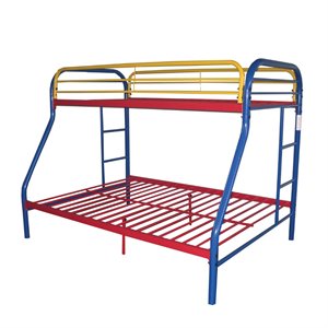 Bowery Hill Twin over Full Bunk Bed in Metal Rainbow Finish