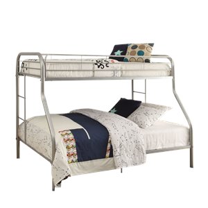 Bowery Hill Twin over Full Bunk Bed in Metal Silver Finish