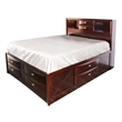 Bowery Hill Queen Storage Platform Bed in Espresso with Bookcase Headboard