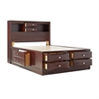 Bowery Hill Queen Storage Platform Bed in Espresso with Bookcase Headboard