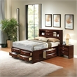 Bowery Hill Queen Storage Platform Bed in Espresso with Bookcase Headboard