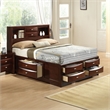 Bowery Hill Queen Storage Platform Bed in Espresso with Bookcase Headboard