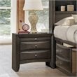 Bowery Hill 2 Drawer Nightstand with Tray in Gray Oak Finish