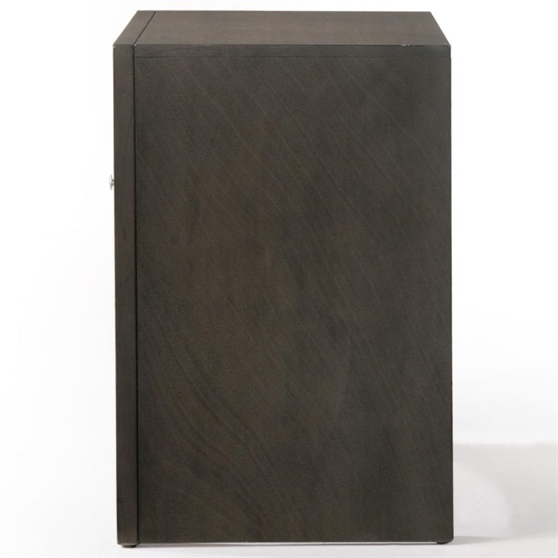 Bowery Hill 2 Drawer Nightstand with Tray in Gray Oak Finish