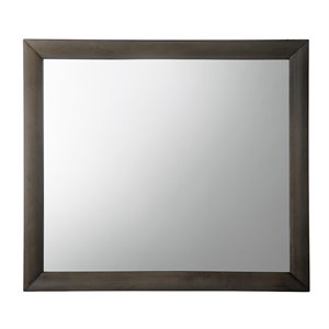 Bowery Hill Mirror with Wooden Frame in Gray Oak