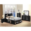Bowery Hill Full Wood Platform Bed with Storage in Black
