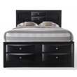 Bowery Hill Full Wood Platform Bed with Storage in Black