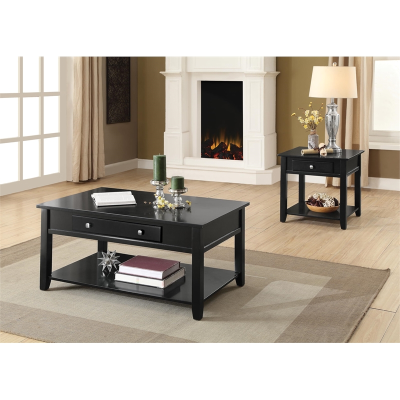 Bowery Hill Coffee Table with Lift Top in Black